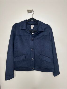 NWT Chico's Navy Suede Jacket | Navy Blue Suede Jacket | Chico's Jacket